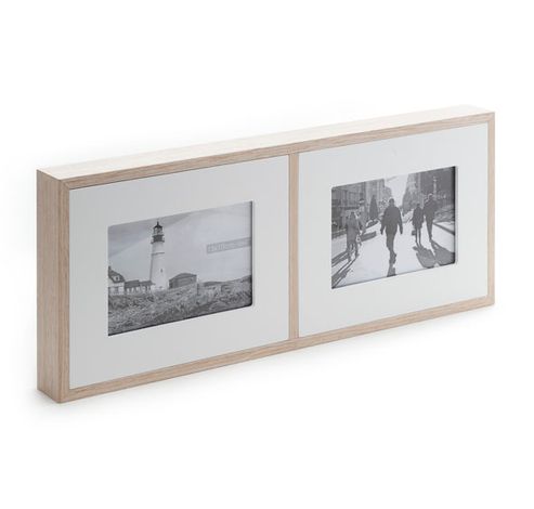 Fotokader 2 Foto Hout Natuur  Wit 45x4x18cm  Cosy @ Home