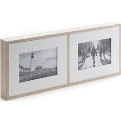 Cosy @ Home Fotokader 2 Foto Hout Natuur  Wit 45x4x18cm 