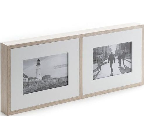 Fotokader 2 Foto Hout Natuur  Wit 45x4x18cm  Cosy @ Home