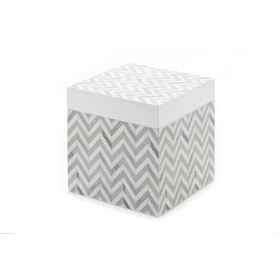 Doos Zigzag Grijs-wit 10x10x10cm   Cosy @ Home