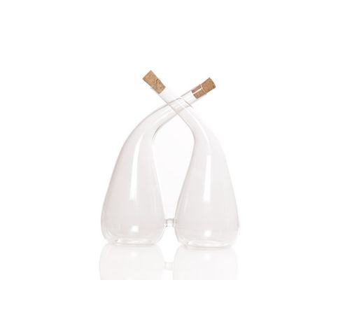 Duofles Glas Met Kurk Glas 12,1xh13cm   Cosy @ Home