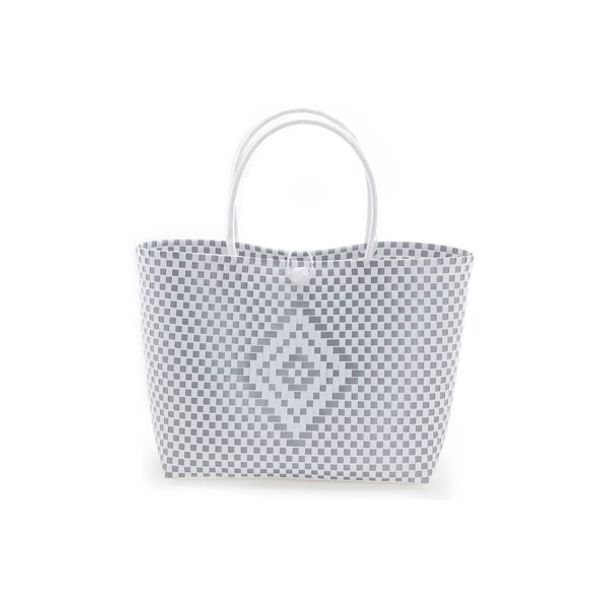 Cosy @ Home Tas Trendy Wit Zilver 36x15xh50cm 