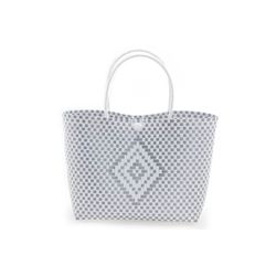 Cosy @ Home Tas Trendy Wit Zilver 36x15xh50cm 