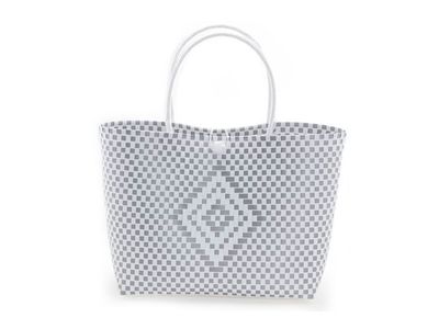 Tas Trendy Wit Zilver 36x15xh50cm 