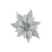 Kerstroos Clip Glitter Zilver D18cm  