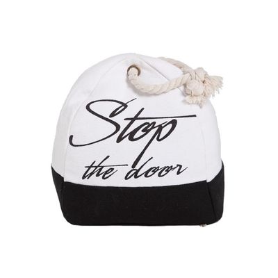 Deurstop Stop...  Wit Zwart 20x11.5x19cm Stop The Door  Cosy @ Home