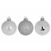 Kerstbal Set12 Mix Zilver D6cm Kunststof Mat Glitter Blinkend 