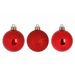 Kerstbal Set12 Mix Rood D6cm Kunststof Mat Glitter Blinkend 