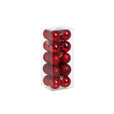 Boule Incassable Set20 Rouge D3cm Mix Brillant - Scintillant - Perle -mat  Cosy @ Home