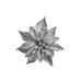 Kerstroos Clip Glitter Zilver D8cm  