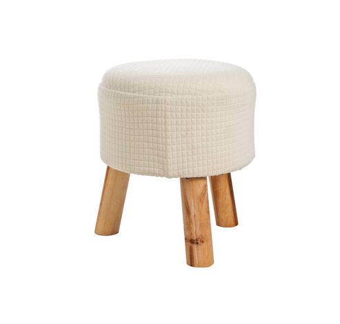 Tabouret Carreaux Blanc 30x30x35cm   Cosy @ Home