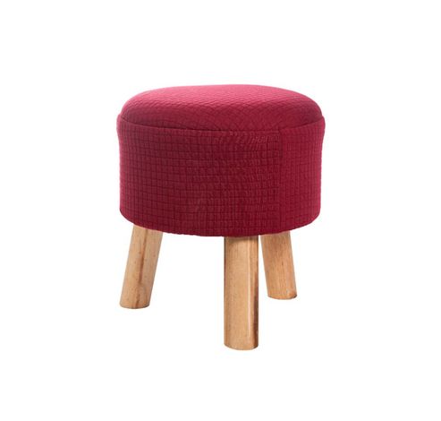 Tabouret Carreaux Rouge Fonce 30x30x35cm   Cosy @ Home