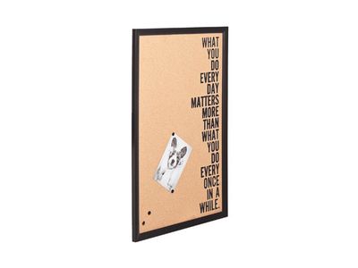 Memobord Kurk Hout Zwart 40x1.5x60cm What You Do Every Day...