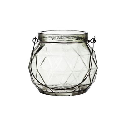 Lantaarn Geometr Glas Grijs 12.3x12x10.5   Cosy @ Home