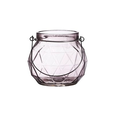 Lantaarn Geometr Glas Mauve 12.3x12x10.5   Cosy @ Home