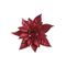 Kerstroos Clip Glitter Kersenrood D18cm  