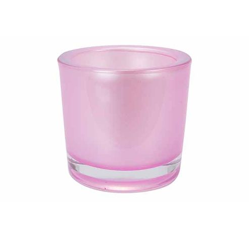 Theelichthouder Set12 Perle Roze D6.5xh6 .5cm In Display  Cosy @ Home