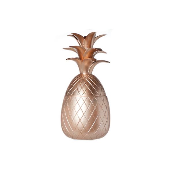 Potiche Ananas Koper 16x16x35cm Polyresine 