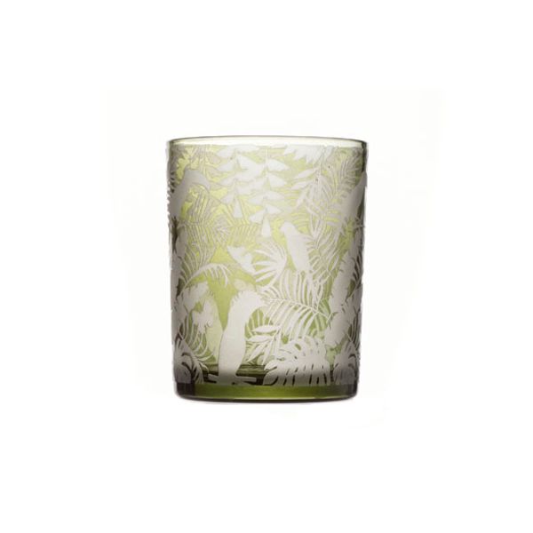 Cosy @ Home Theelichthouder Tropic Groen D10x12.5cm Glas