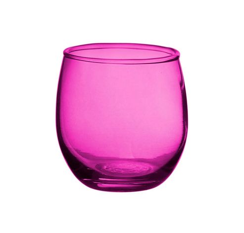 Bougeoir Verre Set12 6x7cm Fuchsia En Display  Cosy @ Home