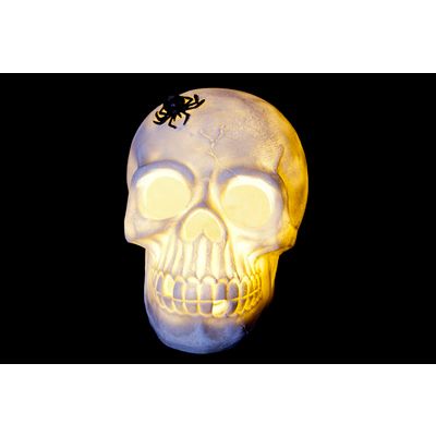 Tete De Mort Lum Led 17x13x16cm Resine Incl 3 Piles Aaa  Cosy @ Home