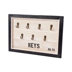 Cosy @ Home SLEUTELBORD KEYS75 ZWART HOUT 34X24CM 