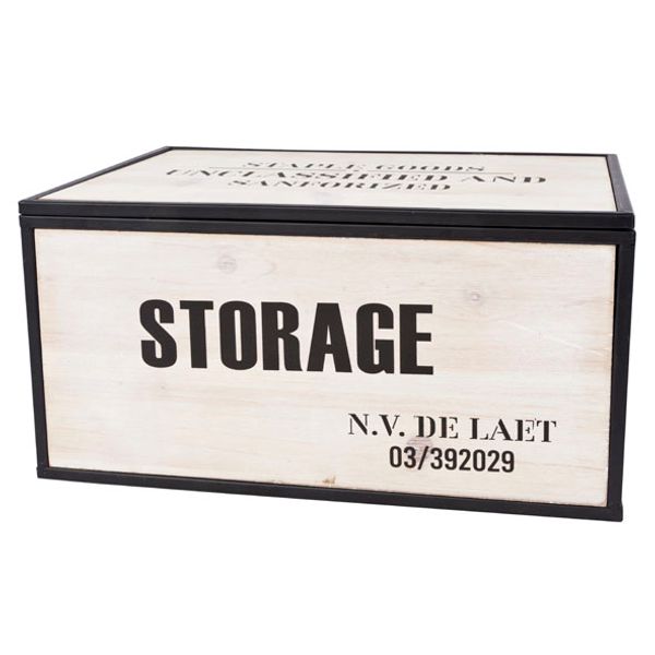 Cosy @ Home Storage Box  Zwart Hout 34x24xh18cm 