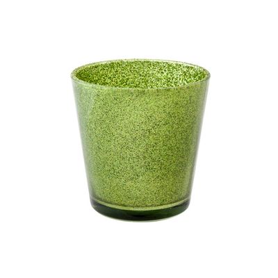 Theelichthouder Glitter Groen D7xh7,5cm   Cosy @ Home