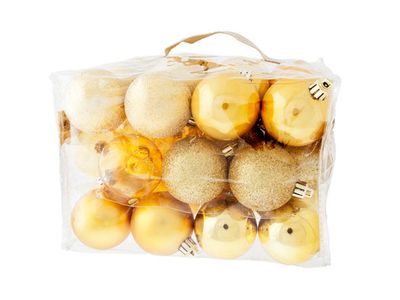 Boule De Noel Set48 Dore Mix D6cm Dans Valise En Plastique Avec Fermeture