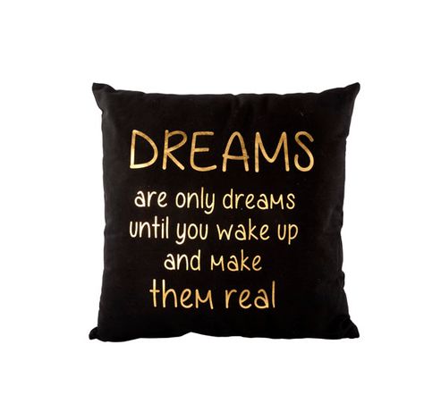 Kussen Zwart Dreams Goud 45x45cm   Cosy @ Home