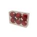 Kerstbal Set6 Glitter Donkerrood D6cm In Pvc Box 