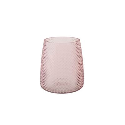 Windlicht Cairo Roze Glas D13xh15cm  