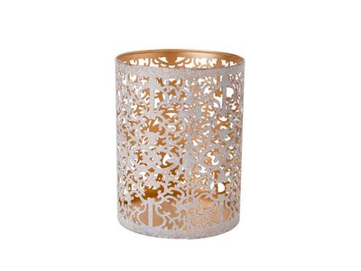Theelichthouder D13xh10cm Goud Witwash 