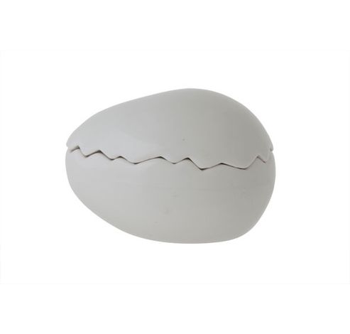 Potiche Oeuf 13x10x9cm Blanc Brillant Ceramique  Cosy @ Home