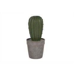 Cosy @ Home Cactus Vert Dans Cachepot Gris  D12xh26c Resine 