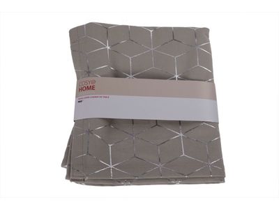 Tafelloper Geometric Silver Grijs 180x 40cm