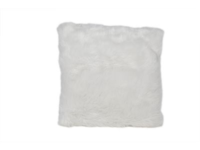 Coussin Fourrure Blanc 45x45cm Fourrure Synthetique