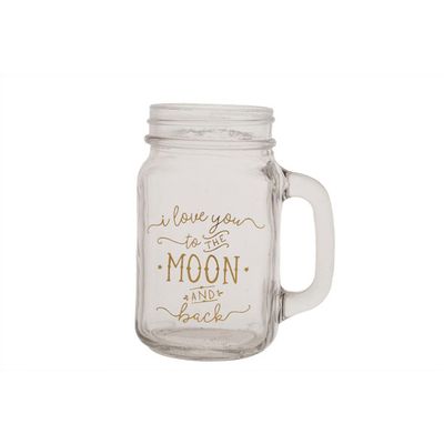 Theelichthouder Beker Klaar 12x7xh13cm Love You To The Moon And Back  Cosy @ Home