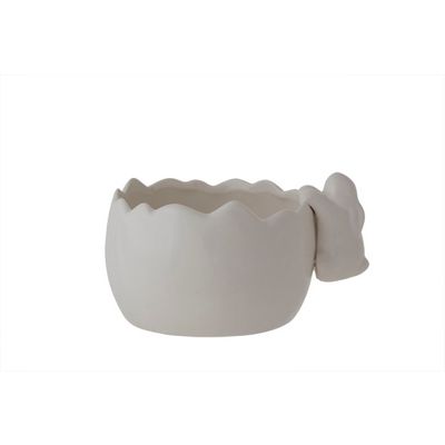 Cachepot Oeuf Av Lapin 13x9x10cm Blanc Shiny Ceramic  Cosy @ Home