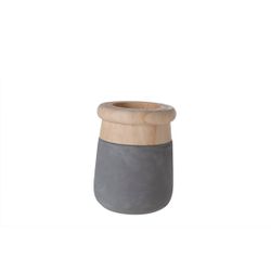 Cosy @ Home Pot A Fleurs Ciment Gris Bois D11xh14cm  