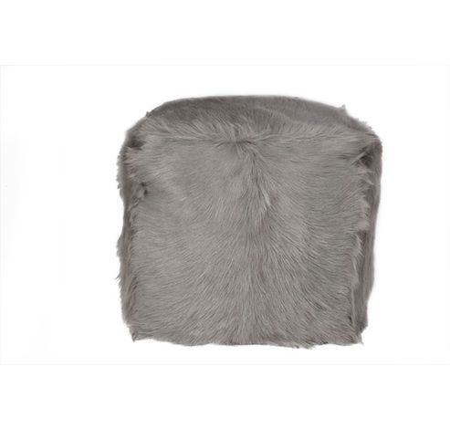 Poef Pels Geit Licht Grijs 40x40x40cm Vulling Polybean  Cosy @ Home