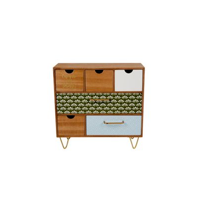 Jungle Ladenkast Hout 32.5x14x31.5cm Naturel Groen Wit  Cosy @ Home