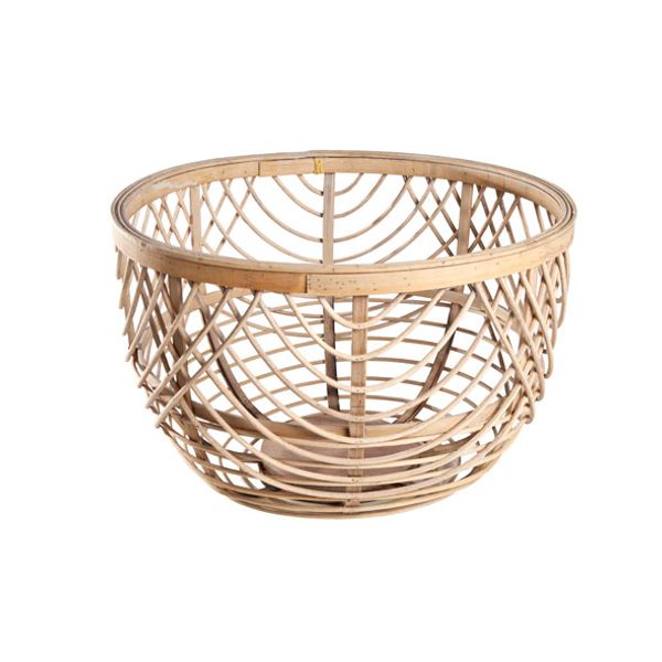 Cosy @ Home Louise Mand Rond Hout Grijs 35x35x22cm 