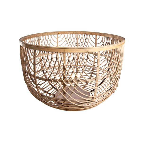 Cosy @ Home Louise Mand Rond Hout Grijs 51x51x33cm 