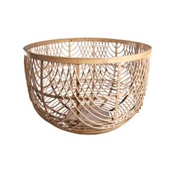 Cosy @ Home Louise Mand Rond Hout Grijs 51x51x33cm  