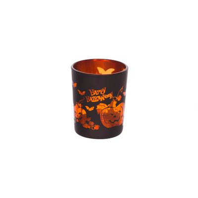 Bougeoir Noir Rond Verre 0x5,6xh6,7   Cosy @ Home