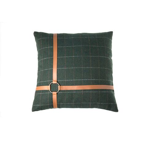 Kussen  Groen Vierkant Textiel 45x45xh0 Checked  Cosy @ Home