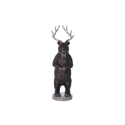 Ours Deco Chocolat Polyresine 14x13xh42, 5 Antlers  Cosy @ Home