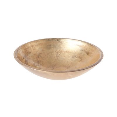 Schaal Goud Rond Hout 24,5x12xh7   Cosy @ Home