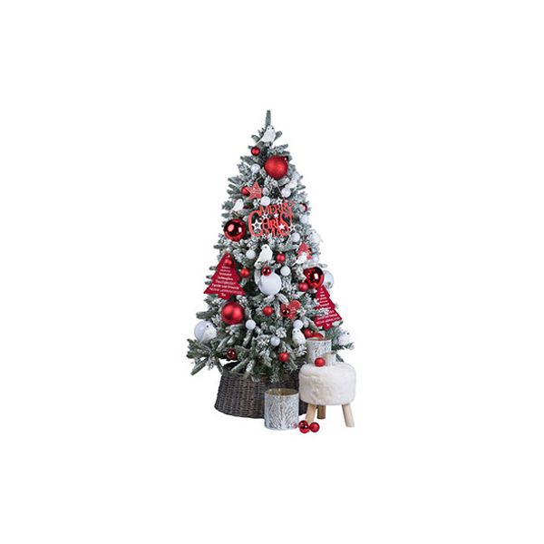 Kerstbal Set4 Glitter Wit D10cm In Pvc Box 